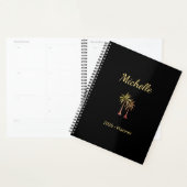 Tropische palmbomen Elegant Modern Beach Gold Planner (Display)