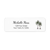 Tropische palmbomen Elegant Modern Retour Adres Etiket (Voorkant)