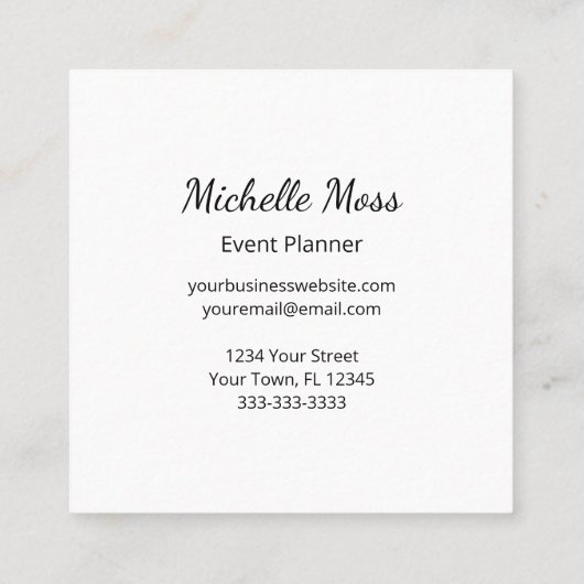 Tropische palmbomen Elegant Professioneel Zwart Vierkante Visitekaartje (Achterkant)