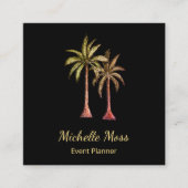Tropische palmbomen Elegant Professioneel Zwart Vierkante Visitekaartje (Voorkant)