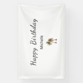 Tropische Palmbomen Elegant Strand Verjaardagsfees Spandoek (Verticaal)