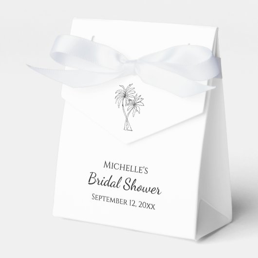 Tropische palmbomen Elegant Vrijgezellenfeest Bedankdoosjes (Voorkant Zijde)