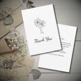 Tropische palmbomen Elegant Vrijgezellenfeest Eenv Bedankkaart