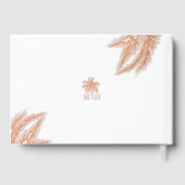 Tropische palmbomen Elegante trouwfoto Monogram Gastenboek (Achterkant)