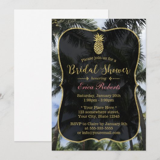 Tropische palmbomen en ananas Vrijgezellenfeest Kaart (Voorkant / Achterkant)