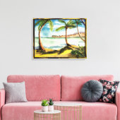 Tropische palmbomen en doorgesneden doek canvas afdruk (Insitu (Woonkamer))