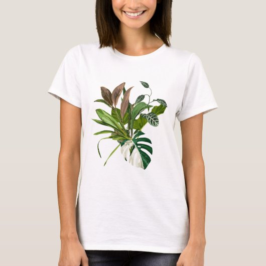 Tropische palmbomen en exotische bladeren. t-shirt (Voorkant)