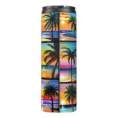 Tropische palmbomen en kleurrijke oceaan thermosbeker (Achterkant)