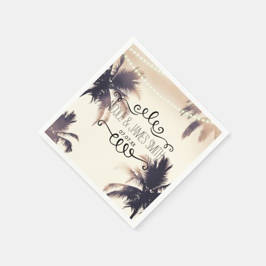 Tropische palmbomen en lampjes, droom van kreuken servetten (Hoek)