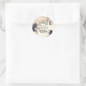 Tropische palmbomen en lampjes voor droomdromen ronde sticker (Tas)