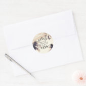 Tropische palmbomen en lampjes voor droomdromen ronde sticker (Envelop)