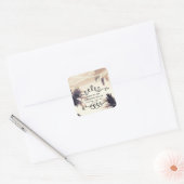 Tropische palmbomen en lampjes voor droomdromen vierkante sticker (Envelop)