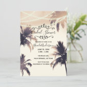 Tropische palmbomen en lampjes Vrijgezellenfeest Kaart (Staand voorkant)