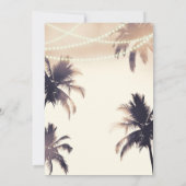Tropische palmbomen en lampjes Vrijgezellenfeest Kaart (Achterkant)