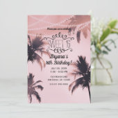 Tropische palmbomen en lichten Roze Beachy Sweet 1 Kaart (Staand voorkant)