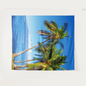 Tropische palmbomen en Molokini vanuit Maui Hawaï Wandkleed (Voorkant (horizontaal))