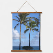 Tropische palmbomen en oceaan 26 "x36" hangend wandkleed (Voorkant)