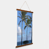 Tropische palmbomen en oceaan 26 "x36" hangend wandkleed (Gebogen)