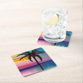 Tropische palmbomen en oceaan kartonnen onderzetters (Insitu)