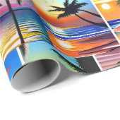 Tropische palmbomen en Zonsondergangen Cadeaupapier (Rol Hoek)