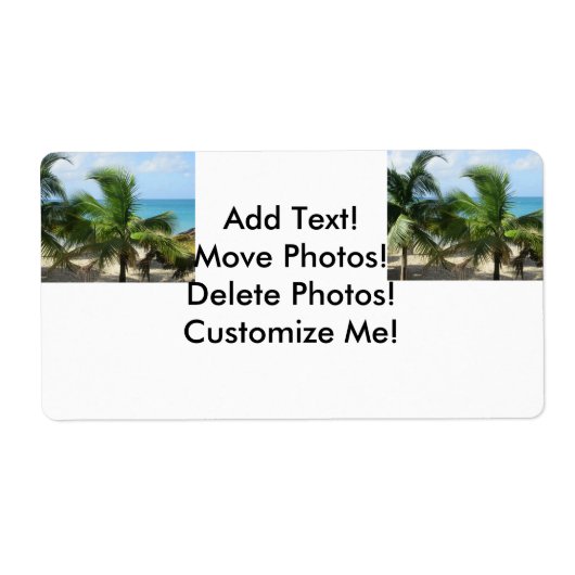 Tropische palmbomen etiket (Voorkant)