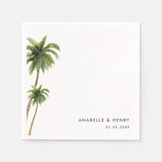 Tropische palmbomen Exotische minimalistische brui Servet (Voorkant)