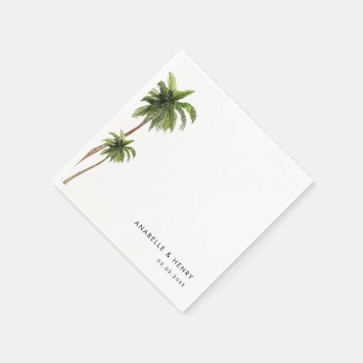 Tropische palmbomen Exotische minimalistische brui Servet (Hoek)