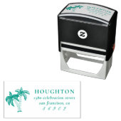 tropische palmbomen familienaam retouradres zelfinktende stempel (In situ)