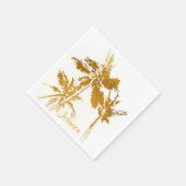 Tropische palmbomen Faux Gold Script Naam toevoege Servet (Hoek)