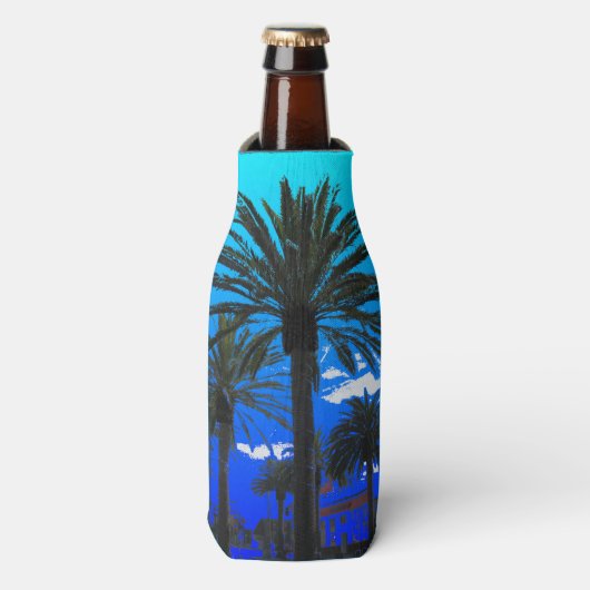 Tropische palmbomen flesjeskoeler (Fles Voorkant)