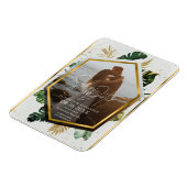 Tropische palmbomen Foto verguld Save the Date Magneet (Linkerzijde)