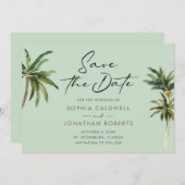Tropische palmbomen gebruiken het huwelijk om de D Save The Date (Voorkant / Achterkant)