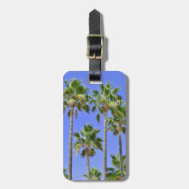 Tropische palmbomen gepersonaliseerd bagagelabel