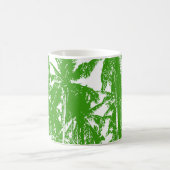 Tropische palmbomen. Geposterd bladpatroon.. Koffiemok (Center)