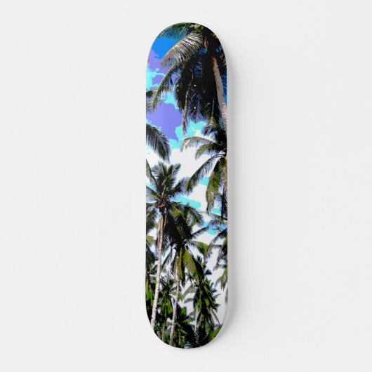 Tropische palmbomen. Geposterd ontwerp. Persoonlijk Skateboard (Voorkant)