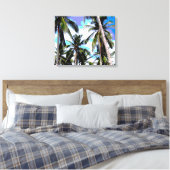 Tropische palmbomen - geposterde stijl canvas afdruk (Insitu (Slaapkamer))