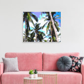 Tropische palmbomen - geposterde stijl canvas afdruk (Insitu (Woonkamer))