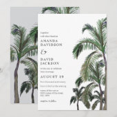 Tropische palmbomen Grieks strand bruiloft Kaart (Voorkant / Achterkant)
