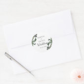 Tropische palmbomen Grieks strand bruiloft Ronde Sticker (Envelop)