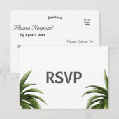 Tropische palmbomen groene trouw-RSVP Kaart (Voorkant / Achterkant)