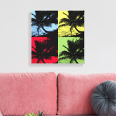 Tropische palmbomen. Herhaald geposteriseerd ontwe Canvas Afdruk (Insitu (Woonkamer))