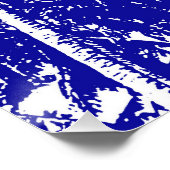 Tropische palmbomen in blauw en wit perfect poster (Hoek)