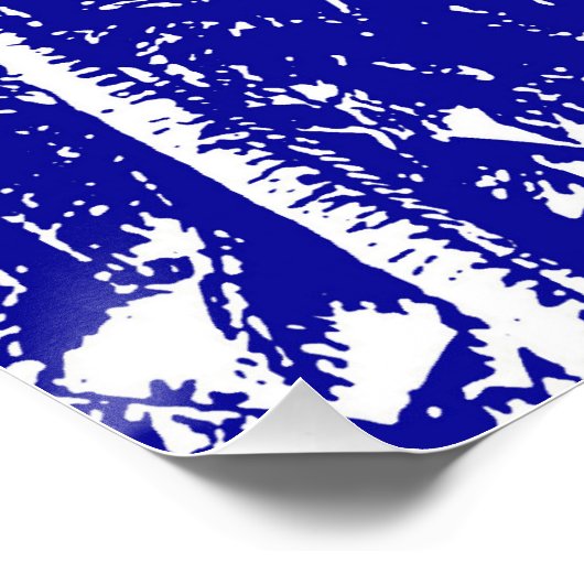 Tropische palmbomen in blauw en wit perfect poster (Hoek)