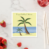 Tropische palmbomen in de zomerzee servet (Insitu)