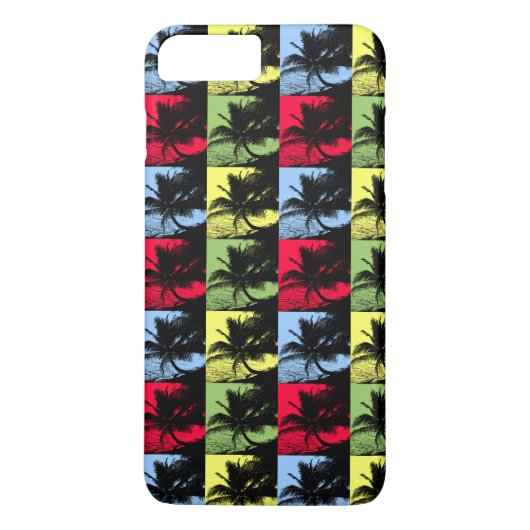 Tropische palmbomen in een geposteriseerd patroon Case-Mate iPhone case (Achterkant)