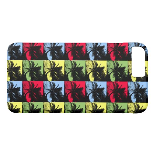 Tropische palmbomen in een geposteriseerd patroon Case-Mate iPhone case (Achterkant (Horizontaal))