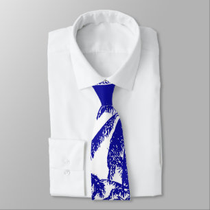 Tropische palmbomen in een posterdesign stropdas