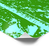 Tropische palmbomen in groen en blauw poster (Hoek)