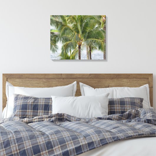 Tropische palmbomen in Hawaï Canvas Afdruk (Insitu (Slaapkamer))