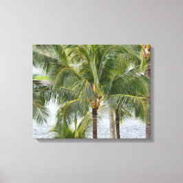 Tropische palmbomen in Hawaï Canvas Afdruk